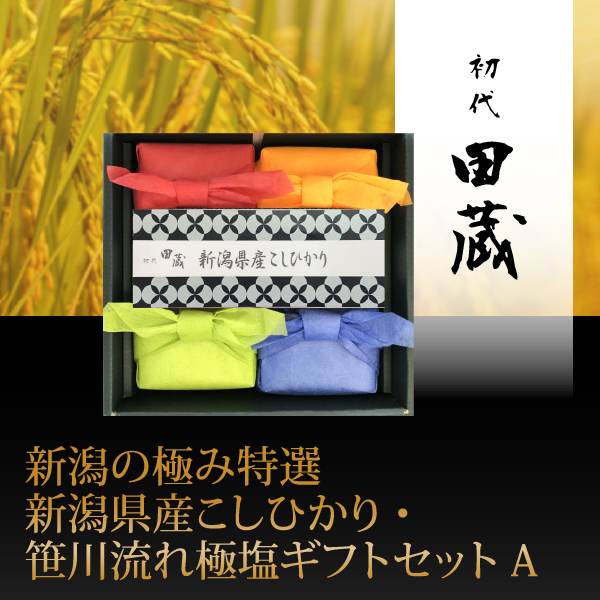 初代田蔵　新潟の極み特選新潟県産こしひかり・笹川流れ極塩ギフトセットA