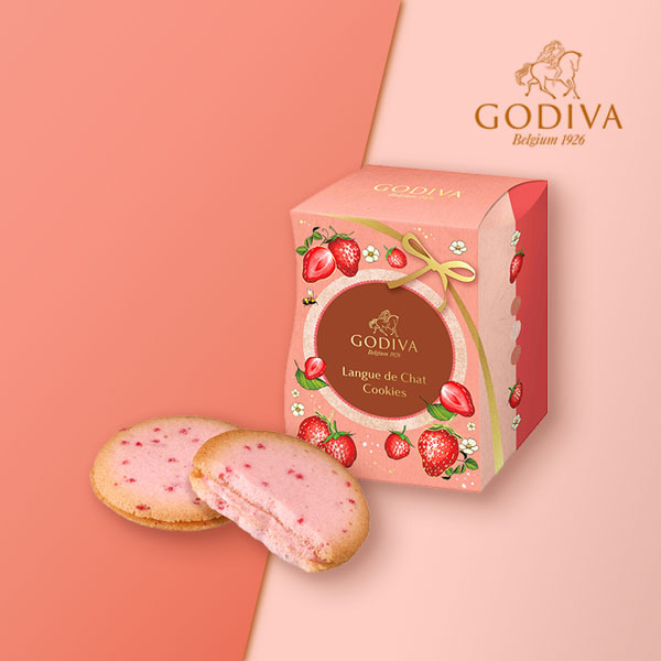 GODIVA あまおう苺＆ホワイトチョコレート ラングドシャクッキー（4枚入）