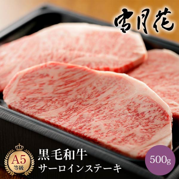 【送料無料】雪月花  黒毛和牛サーロインステーキ500g